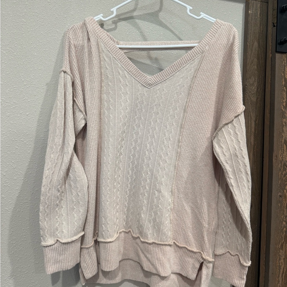 Maurices Light Pink V-Neck Sweater